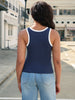 Onfers Ribbed Tank Top for Women Summer Crew Neck Color Block Sleeveless Casual Shirts Slim Fitted Tops