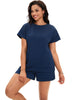 Onfers Womens 2 Piece Outfits Short Sleeve Tops and Drawstring Shorts Lounge Sets Casual Summer