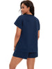 Onfers Womens 2 Piece Outfits Short Sleeve Tops and Drawstring Shorts Lounge Sets Casual Summer