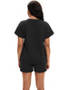 Onfers Womens 2 Piece Outfits Short Sleeve Tops and Drawstring Shorts Lounge Sets Casual Summer