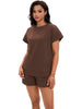 Onfers Womens 2 Piece Outfits Short Sleeve Tops and Drawstring Shorts Lounge Sets Casual Summer
