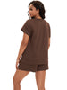Onfers Womens 2 Piece Outfits Short Sleeve Tops and Drawstring Shorts Lounge Sets Casual Summer