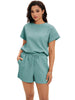 Onfers Womens 2 Piece Outfits Short Sleeve Tops and Drawstring Shorts Lounge Sets Casual Summer