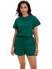 Onfers Womens 2 Piece Outfits Short Sleeve Tops and Drawstring Shorts Lounge Sets Casual Summer