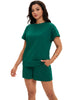 Onfers Womens 2 Piece Outfits Short Sleeve Tops and Drawstring Shorts Lounge Sets Casual Summer