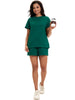 Onfers Womens 2 Piece Outfits Short Sleeve Tops and Drawstring Shorts Lounge Sets Casual Summer