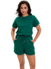 Onfers Womens 2 Piece Outfits Short Sleeve Tops and Drawstring Shorts Lounge Sets Casual Summer