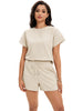 Onfers Womens 2 Piece Outfits Short Sleeve Tops and Drawstring Shorts Lounge Sets Casual Summer