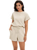 Onfers Womens 2 Piece Outfits Short Sleeve Tops and Drawstring Shorts Lounge Sets Casual Summer