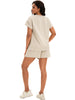 Onfers Womens 2 Piece Outfits Short Sleeve Tops and Drawstring Shorts Lounge Sets Casual Summer
