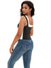 Onfers Color Block Tank for Women Sleeveless Square Neck Crop Tops Going Out Slim Fit Shirts