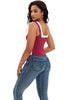 Onfers Color Block Tank for Women Sleeveless Square Neck Crop Tops Going Out Slim Fit Shirts