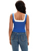 Onfers Color Block Tank for Women Sleeveless Square Neck Crop Tops Going Out Slim Fit Shirts