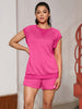 Onfers Womens Two Piece Outfits Tracksuit Cap Sleeve Sweatshirt Tops Elactsic Waist Short Sets Casual Sweat Set