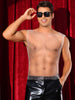 Rhinestone Fishnet Tank Top for Men&