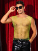 Rhinestone Fishnet Tank Top for Men&