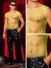 Rhinestone Fishnet Tank Top for Men&