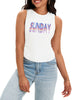 Onfers Womens Ruched Tank Top Ribbed Knit Crewneck Sleeveless Tops Fitted Basic Tees Shirts