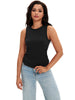 Onfers Womens Ruched Tank Top Ribbed Knit Crewneck Sleeveless Tops Fitted Basic Tees Shirts