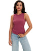 Onfers Womens Ruched Tank Top Ribbed Knit Crewneck Sleeveless Tops Fitted Basic Tees Shirts