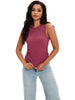 Onfers Womens Ruched Tank Top Ribbed Knit Crewneck Sleeveless Tops Fitted Basic Tees Shirts