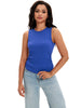 Onfers Womens Ruched Tank Top Ribbed Knit Crewneck Sleeveless Tops Fitted Basic Tees Shirts