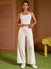 Onfers Womens Summer 2 Piece Outfits Tracksuit Cropped Camisole Tnak Tops Wide Leg Pants Casual Lounge Sets