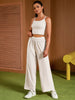 Onfers Womens Summer 2 Piece Outfits Tracksuit Cropped Camisole Tnak Tops Wide Leg Pants Casual Lounge Sets