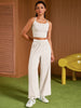 Onfers Womens Summer 2 Piece Outfits Tracksuit Cropped Camisole Tnak Tops Wide Leg Pants Casual Lounge Sets