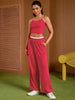 Onfers Womens Summer 2 Piece Outfits Tracksuit Cropped Camisole Tnak Tops Wide Leg Pants Casual Lounge Sets