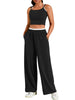 Onfers Womens Summer 2 Piece Outfits Tracksuit Cropped Camisole Tnak Tops Wide Leg Pants Casual Lounge Sets