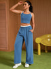 Onfers Womens Summer 2 Piece Outfits Tracksuit Cropped Camisole Tnak Tops Wide Leg Pants Casual Lounge Sets