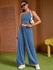 Onfers Womens Summer 2 Piece Outfits Tracksuit Cropped Camisole Tnak Tops Wide Leg Pants Casual Lounge Sets
