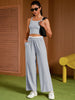 Onfers Womens Summer 2 Piece Outfits Tracksuit Cropped Camisole Tnak Tops Wide Leg Pants Casual Lounge Sets