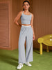 Onfers Womens Summer 2 Piece Outfits Tracksuit Cropped Camisole Tnak Tops Wide Leg Pants Casual Lounge Sets