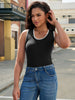 Onfers Womens Knit Tank Top Scoop Neck Sleeveless Color Block Sweater Vest Tops Slim Fitted Casual Basic Shirts