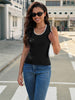 Onfers Womens Knit Tank Top Scoop Neck Sleeveless Color Block Sweater Vest Tops Slim Fitted Casual Basic Shirts