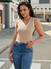 Onfers Womens Knit Tank Top Scoop Neck Sleeveless Color Block Sweater Vest Tops Slim Fitted Casual Basic Shirts
