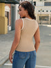 Onfers Womens Knit Tank Top Scoop Neck Sleeveless Color Block Sweater Vest Tops Slim Fitted Casual Basic Shirts