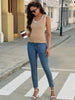 Onfers Womens Knit Tank Top Scoop Neck Sleeveless Color Block Sweater Vest Tops Slim Fitted Casual Basic Shirts