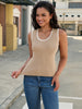Onfers Womens Knit Tank Top Scoop Neck Sleeveless Color Block Sweater Vest Tops Slim Fitted Casual Basic Shirts