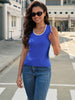 Onfers Womens Knit Tank Top Scoop Neck Sleeveless Color Block Sweater Vest Tops Slim Fitted Casual Basic Shirts