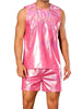Holographic Tank Top and Shorts Set for Men&