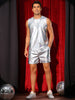 Holographic Tank Top and Shorts Set for Men&