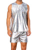 Holographic Tank Top and Shorts Set for Men&