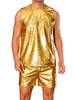 Holographic Tank Top and Shorts Set for Men&