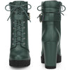 Lace Up Platform Buckle Chunky Heel Ankle Boots for Women