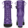 Lace Up Platform Buckle Chunky Heel Ankle Boots for Women