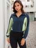 Onfers Womens Cropped Sweatshirts Half Zip Pullover Long Sleeve Oversized Sweaters Workout Fall Outfits with Pockets