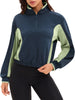 Onfers Womens Cropped Sweatshirts Half Zip Pullover Long Sleeve Oversized Sweaters Workout Fall Outfits with Pockets